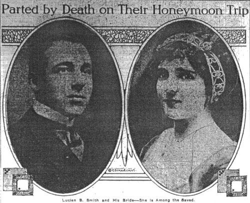 Lucian Philip Smith and Eloise Hughes Smith in The New York Times following the sinking (1912)