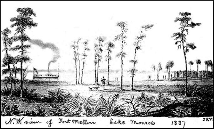 Original sketch of Camp Monroe 1837