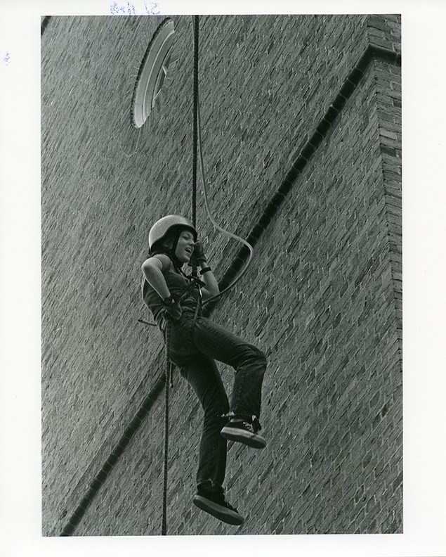 Rapelling on the Memorial Bell Tower, Search and Rescue, 1976