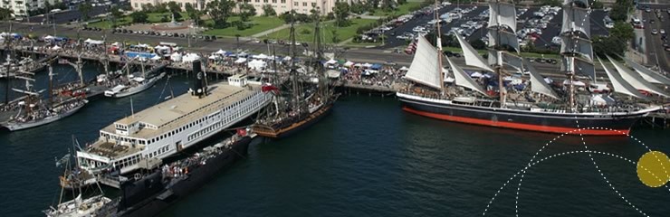 Aerial view of the museum. The "Star of India" is located on the right side.