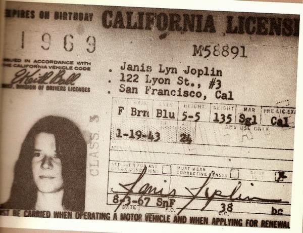 Joplin's license, which gives her address as 122 Lyon