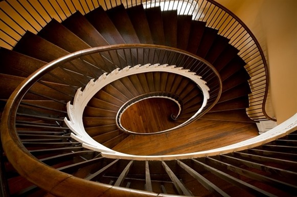 The famous staircase inside the mansion