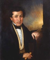 This portrait of Chief Jean B. Richardville can be found at the Ft. Wayne History Center, along with a sheet of paper containing his signature. 