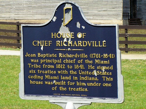 Sign located outside the Chief Richardville House for interpretive purposes. 
