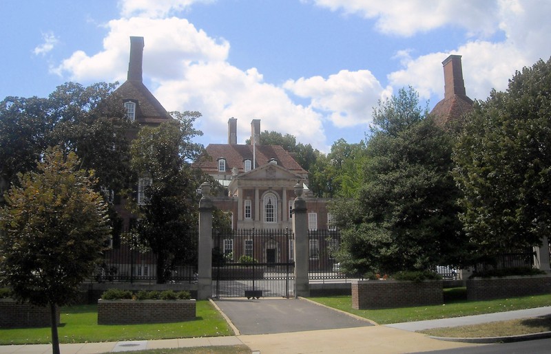 The Ambassador's Residence, built in the 1920s, is a beautiful, Queen Anne building designed by Edwin Lutyens, his only work in the United States. Photo by AgnosticPreachersKid.