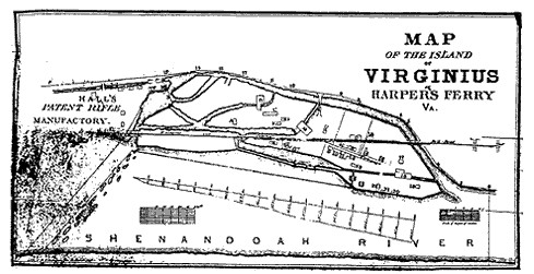 Virginius Island map dating to 1844. Image obtained from the National Park Service.