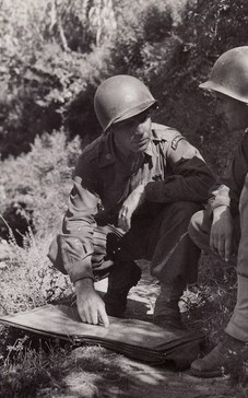 Lt. Col Darby with a fellow officer in Salerno, Italy