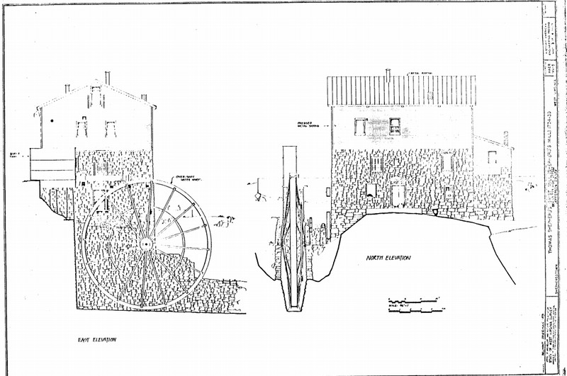 Sketch of mill and wheel