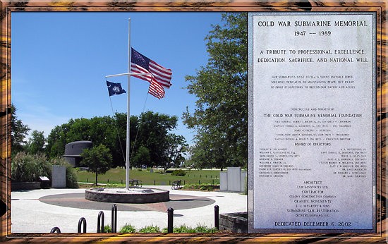 Cold War Submarine Memorial Sign and Flag
