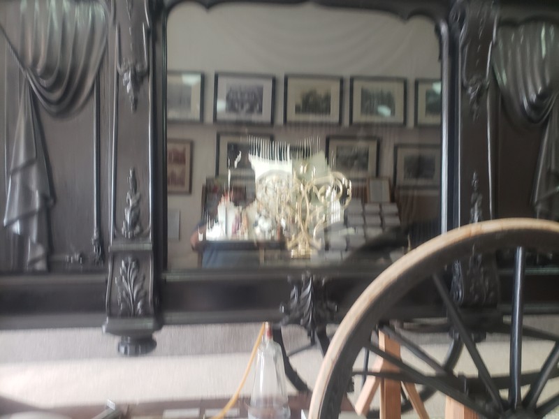Horse-drawn Hearse. Glass side to view the inside