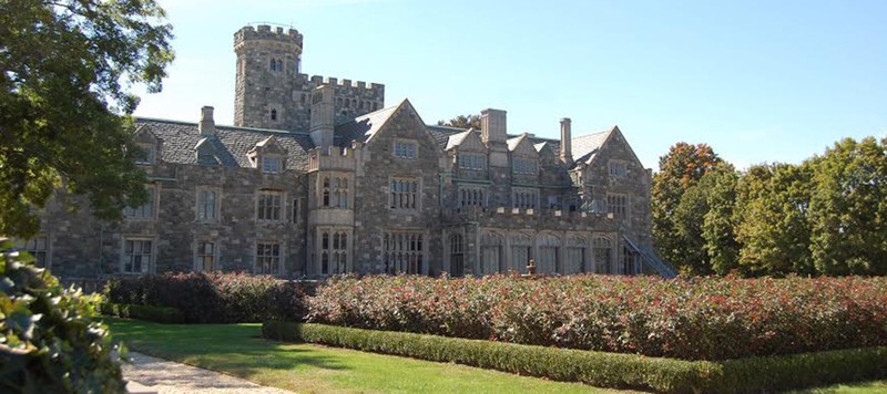 The rear of the house and the rose garden