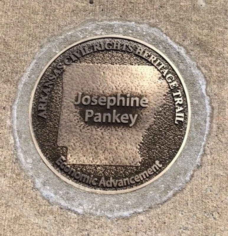 A bronze marker commemorates the contributions of Josephine Pankey to Arkansas and African American communities.