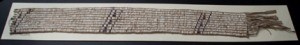 A wampum belt from the Treaty of Greenville, on display at the museum. This belt was used as a symbol of peace, as Tecumseh gave it to William Henry Harrison. 