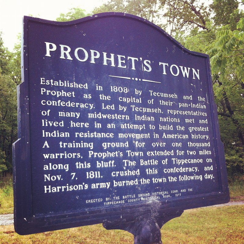 Historic marker of Prophetstown. 