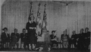 Image from the ceremony that took place at the London Public Library, where the “Book of Remembrance” was presented, 1950