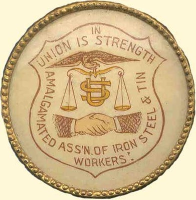 Button for Amalgamated Association of Iron and Steel Workers