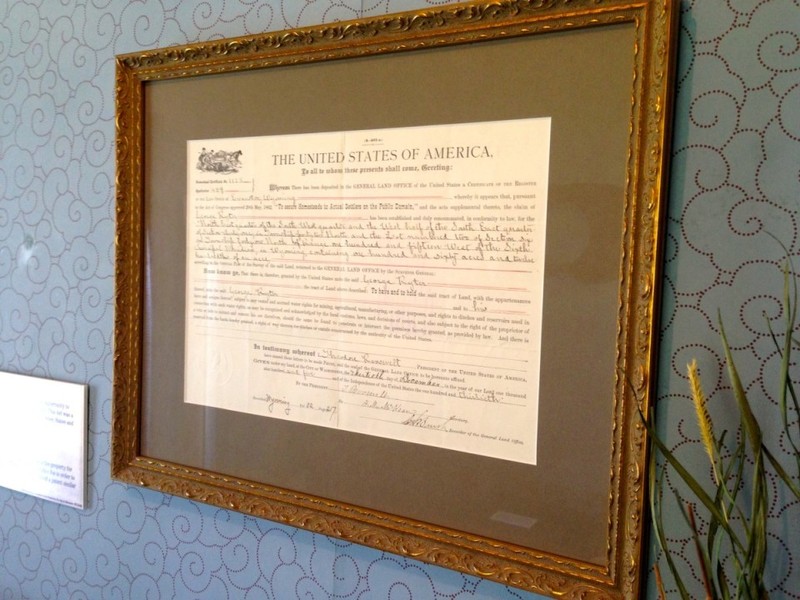 Framed authentic homestead documents