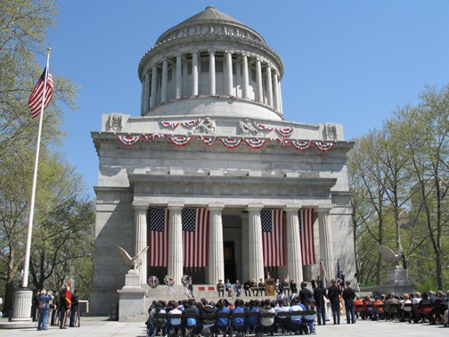 The monument during memorial day. 