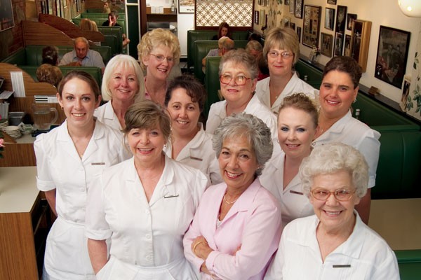 Current manager Jimmie Tweel Carder with waitresses