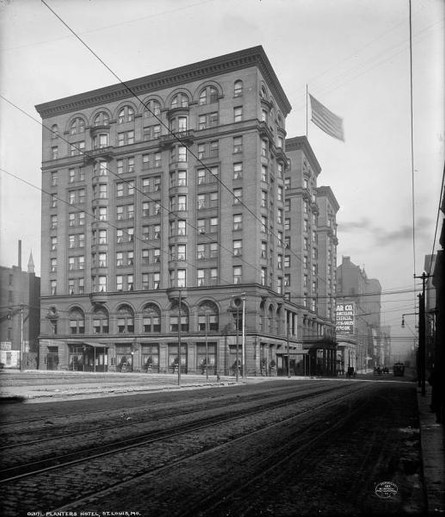 Planter House Hotel St. Louis, site of famous Planter House Meeting between Gov. Jackson, Gen. Price (secessionists) Francis Blair, Capt. Nathaniel Lyon (Unionists) to discuss Missouri's status.