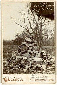 Union troops returned after the battle for several years marking the spot where Gen. Lyon fell.