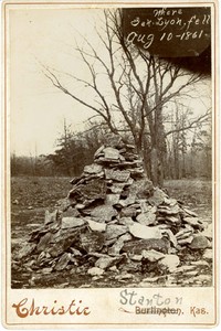 Union troops returned after the battle for several years marking the spot where Gen. Lyon fell. 