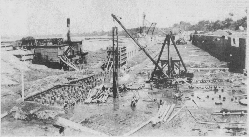 Construction work on the locks, 1923-1928