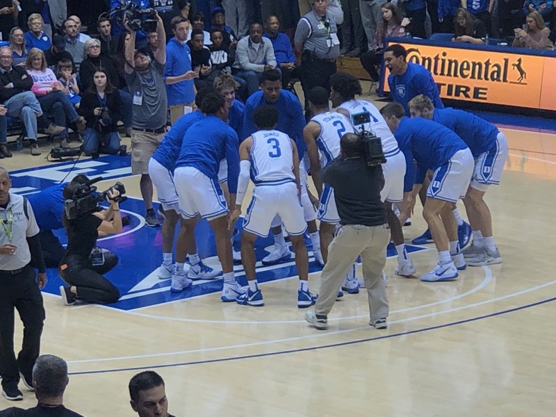 "The huddle" is considered a pregame ritual each home game.