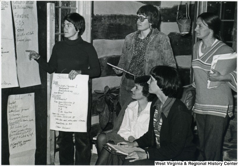 A meeting of the Women's Information Center at a members house (1980). Photo credit: West Virginia & Regional History Center, WVU Libraries