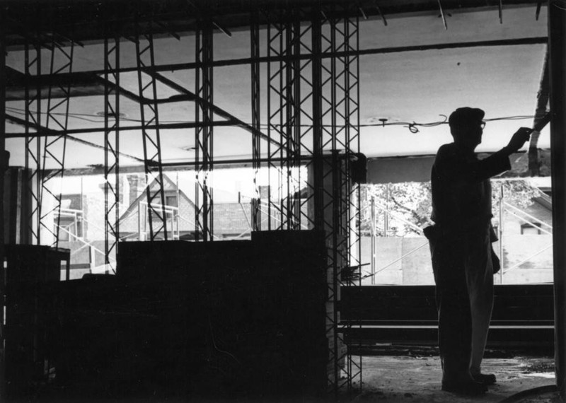 Cobeen Hall construction, 1965 (“Department of Special Collections and University Archives, Marquette University Libraries, MUA_CB_01099)