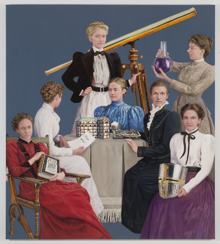Brenda Zlamany's 2015 painting depicting the first seven female PhDs to graduate from Yale (Yale University Visitor Center)