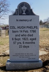 Col. Phelps Headstone, located at Tavenner Cemetary