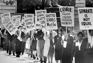 United Freedom Movement members picket the Cleveland Board of Education in September 1963.