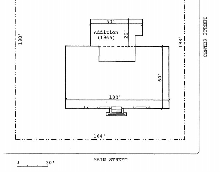 Detail from plan sketch of Cedar City Post Office for NRHP nomination (Kolva and Franks 1988)