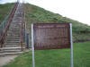 Miamisburg Mound reaches a height of 65 feet (originally it was 68 feet high before excavations took place in 1869) and is over 800 feet in circumference.
