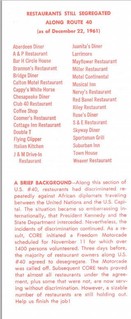 List of Restaurants Still Segregated Along Route 40 (1961)