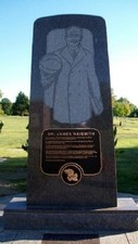 The Dr. James Naismith Memorial honors its namesake, the inventor of the sport of basketball. Other prominent Kansas basketball figures, such as Larry Brown, are included in the memorial.