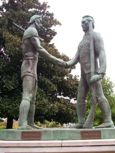 Statues of Robertson and Donelson (image from the Historical Marker Database)