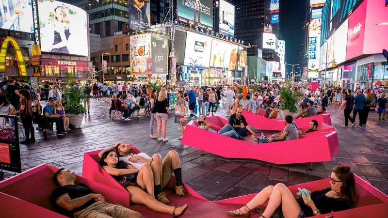 Relaxation is always found in Times Square
Picture: New York Times