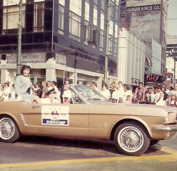 The Caldwell building behind a car