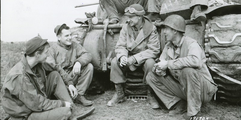 Pyle and his WWII Crew