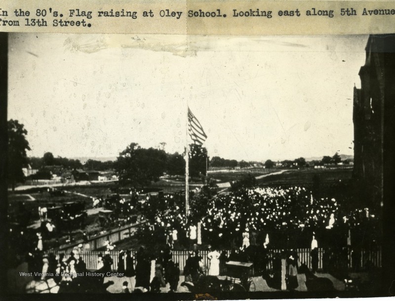 Flag Raising at Oley School, 1880s