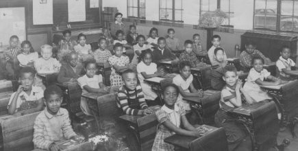 The segregated Monroe School, where Linda Brown went to school