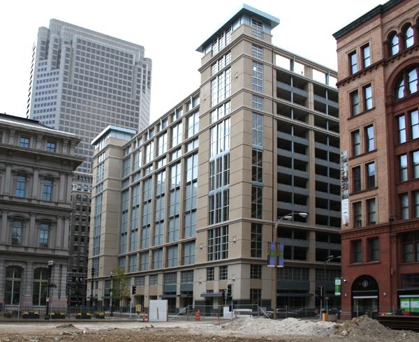 Today the 9th Street Garage stands on the site, providing parking for downtown businesses. Image obtained from builtstlouis.net. 