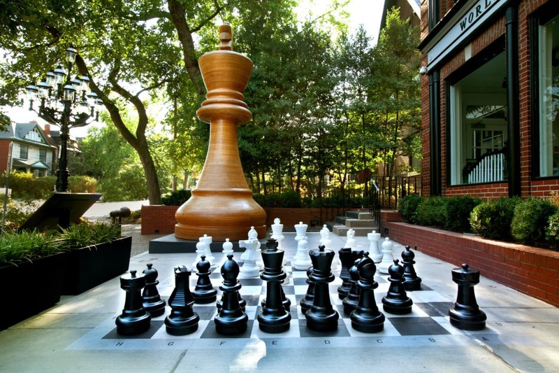 A view of the largest chess piece in the world