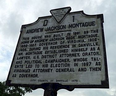 This historical marker stands in front of Montague's former home in Danville.