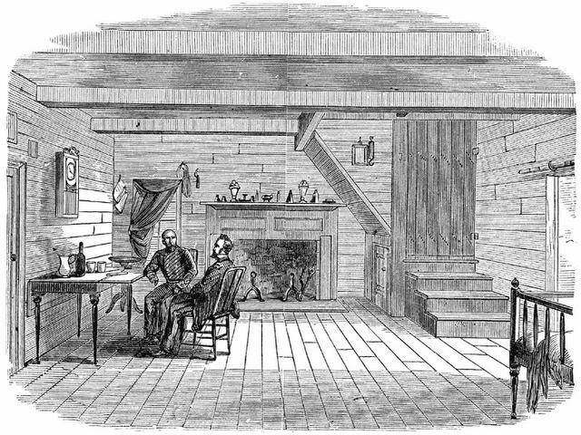 Johnston and Sherman discuss terms at the Bennett farmhouse. Image from Harper’s Weekly, May 27, 1865.