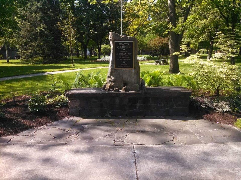 Way's Garden commemorative plaque