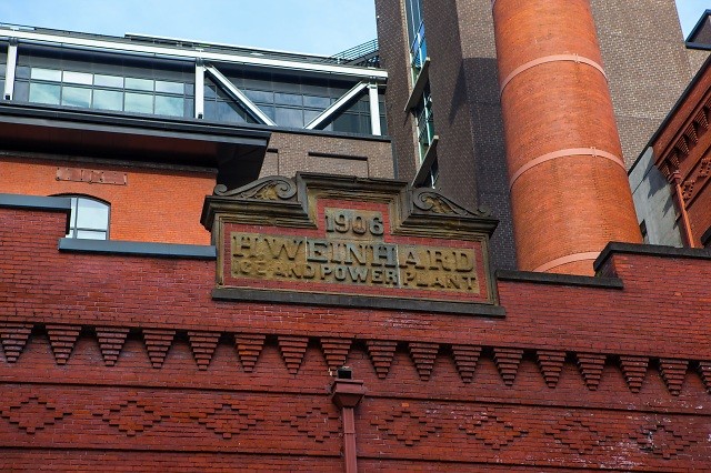 The building retains many of the original features along with this sign.