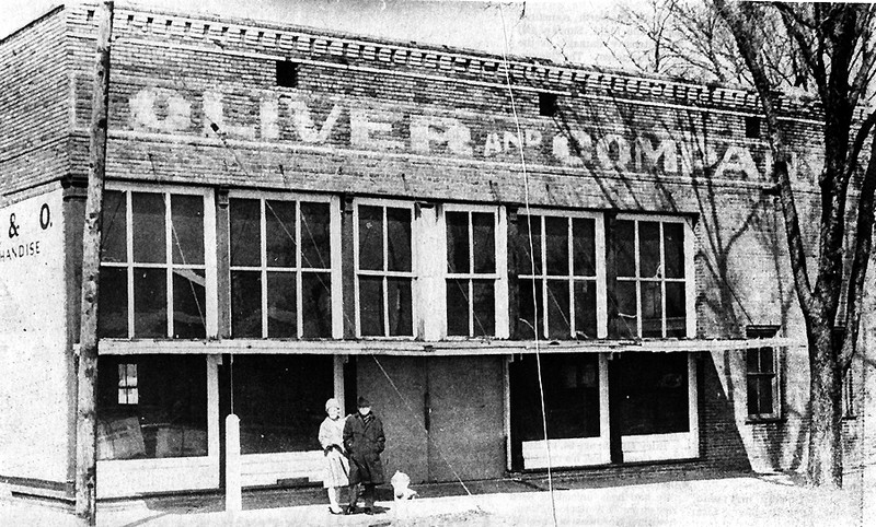 The Oliver and Company store on the corner of Main and First Street.